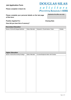 Job Application Form - Douglas Silas Solicitors