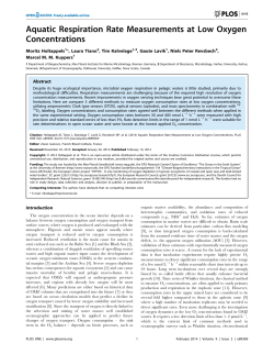 Aquatic Respiration Rate Measurements at Low Oxygen
