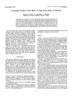 Learning Socially to Eat More of One Food Than of Another