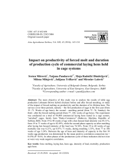 Impact on productivity of forced molt and duration of production cycle