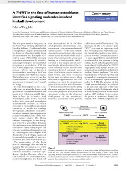 A TWIST in the fate of human osteoblasts identifies signaling