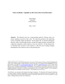 Notes on Bonds: Liquidity at all Costs in the