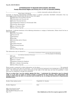 FERPA Authorization Form