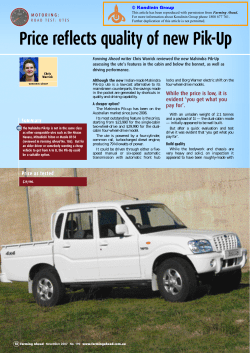 Price reflects quality of new Pik-Up