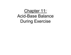 Chapter 11: Acid-Base Balance During Exercise