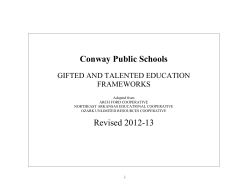 Conway Public Schools GIFTED AND TALENTED EDUCATION