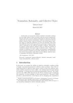 Nomination, Rationality, and Collective Choice