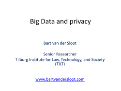 Big Data - Bart van der Sloot