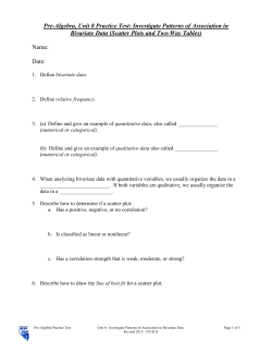 Unit 8 PRACTICE TEST Investigate Patterns of Assoc in