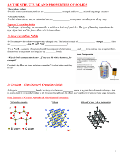 4.8 - Crystalline Solid Structures