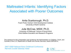 Developmental Profiles of Maltreated Infants and Toddlers