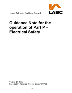 Guidance Note for the operation of Part P &ndash; Electrical Safety