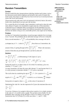 Random Transmitters - Mathematical Association