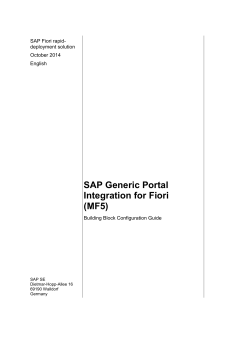 SAP Generic Portal Integration for Fiori