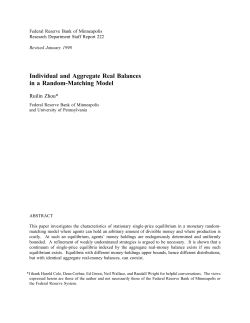 Individual and Aggregate Real Balances in a Random
