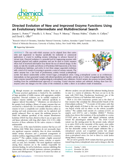 Directed Evolution of New and Improved Enzyme Functions Using