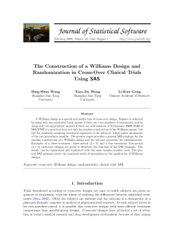 The Construction of a Williams Design and Randomization in Cross