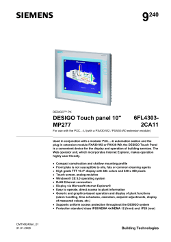 DESIGO Touch Panel 10" MP277 6FL4303-2CA11