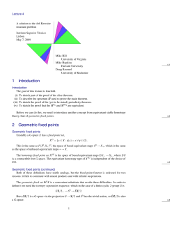 1 Introduction 2 Geometric fixed points