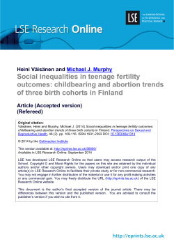 Social inequalities in teenage fertility outcomes: childbearing and