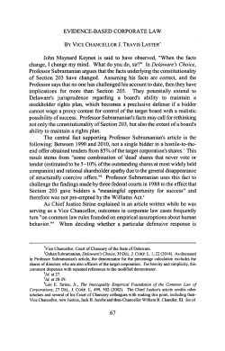 Evidence-Based Corporate Law - The Delaware Journal of