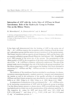 Interaction of ATP with the Active Sites of ATPases in Heart