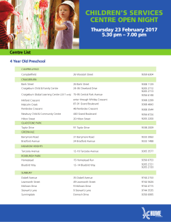CHILDREN`S SERVICES CENTRE OPEN NIGHT