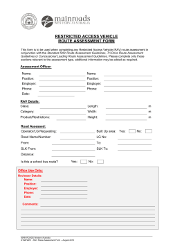 RAV Route Assessment Form