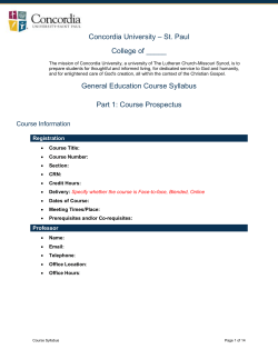 General Education Course Syllabus