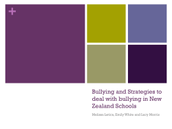 Bullying and Strategies to deal with bullying in New