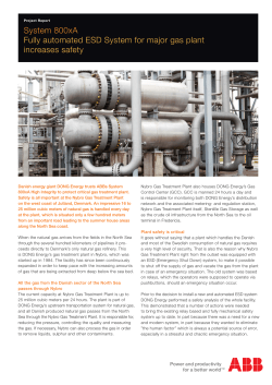 System 800xA Fully automated ESD System for major gas plant