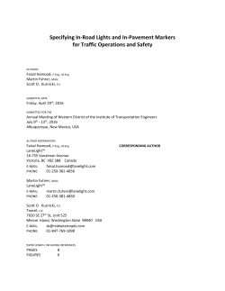 Specifying In-Road Lights and In-Pavement Markers for Traffic
