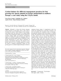 Carbon balance for different management practices for fast growing