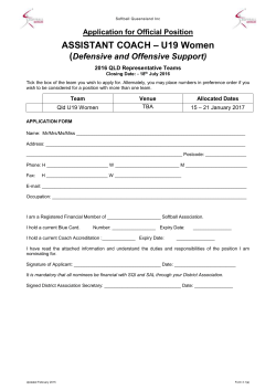 QUEENSLAND SOFTBALL ASSOCIATION INC