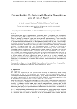 Post-combustion CO2 Capture with Chemical Absorption: A State