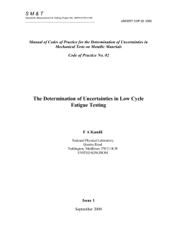The Determination of Uncertainties in Low Cycle Fatigue Testing