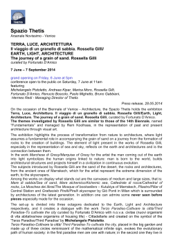 TERRA, LUCE, ARCHITETTURA Il viaggio di un granello di sabbia