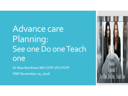 Advance care Planning: