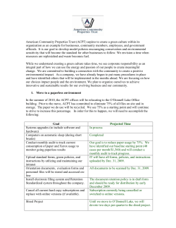 (ACPT) aspires to create a green culture within its organization as