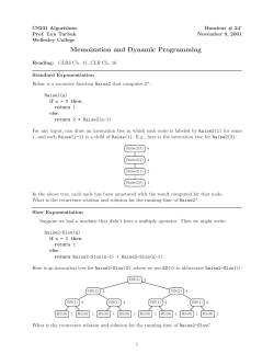 Memoization and Dynamic Programming