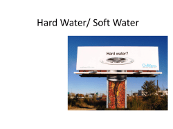 Hard Water/ Soft Water - Waterford Public Schools