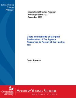 Costs and Benefits of Marginal Costs and Benefits of