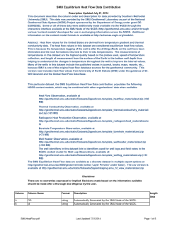 Column Descriptions for SMU Equilibrium Heat Flow Data