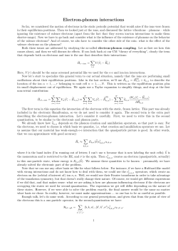 Electron-phonon interactions