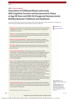 Association of Childhood Blood Lead Levels With Cognitive