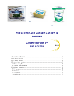 The Cheese And Yogurt Market In Romania
