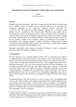 Information structure in Mandarin Chinese light verb constructions