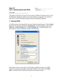 Lab 1: Getting Started with SPSS Computer