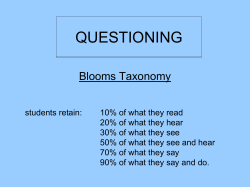 Blooms Taxonomy - Paignton Online