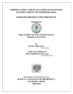 Formulation and Evaluation of Floating Matrix Tablets of